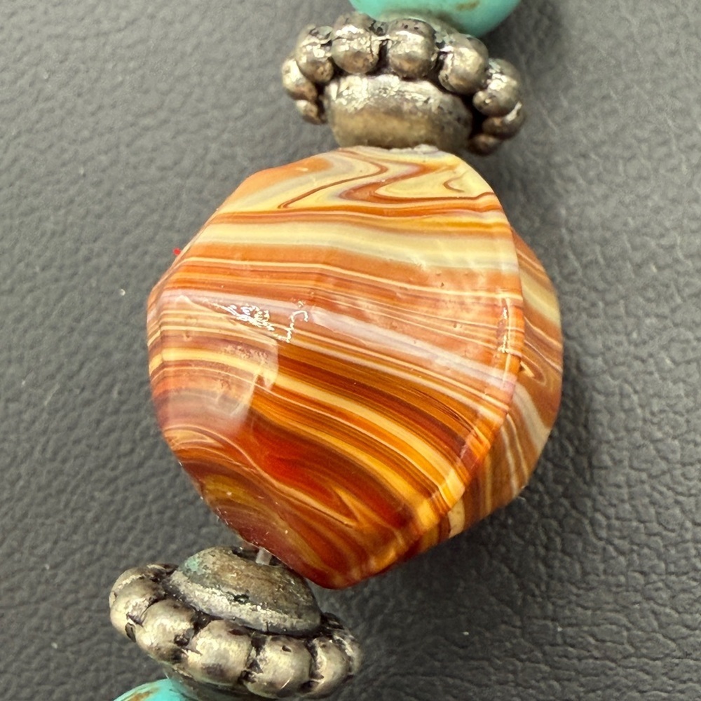 Czech Glass and Dyed Howlite Beaded Necklace - Picture 9 of 16